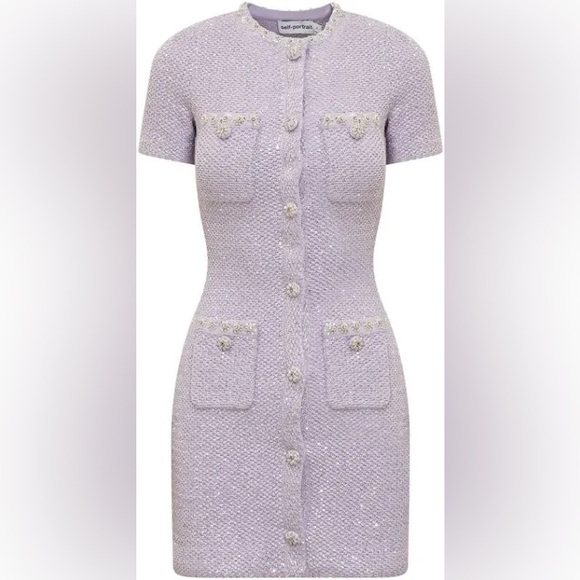 Self-Portrait Sequin Knit Mini Dress - Picture 5 of 7